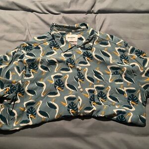Goodfellow & Co Teal and Yellow Pelican Shirt